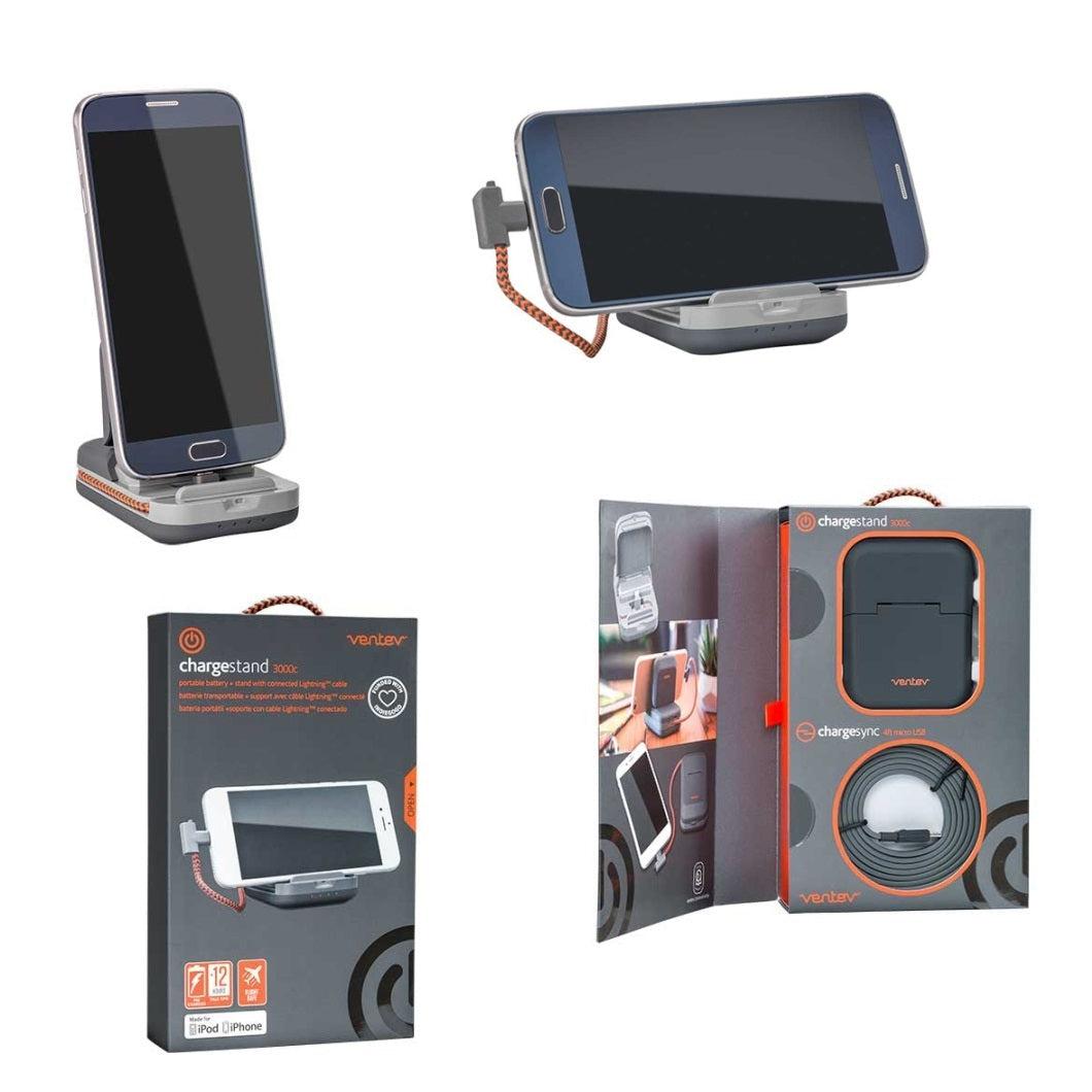 Ventev Chargestand 3000c 4ft MicroUSB Portable Battery Stand-www.firsthelptech.ie