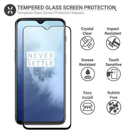 For OnePlus 7T Full Coverage 9D Tempered Glass