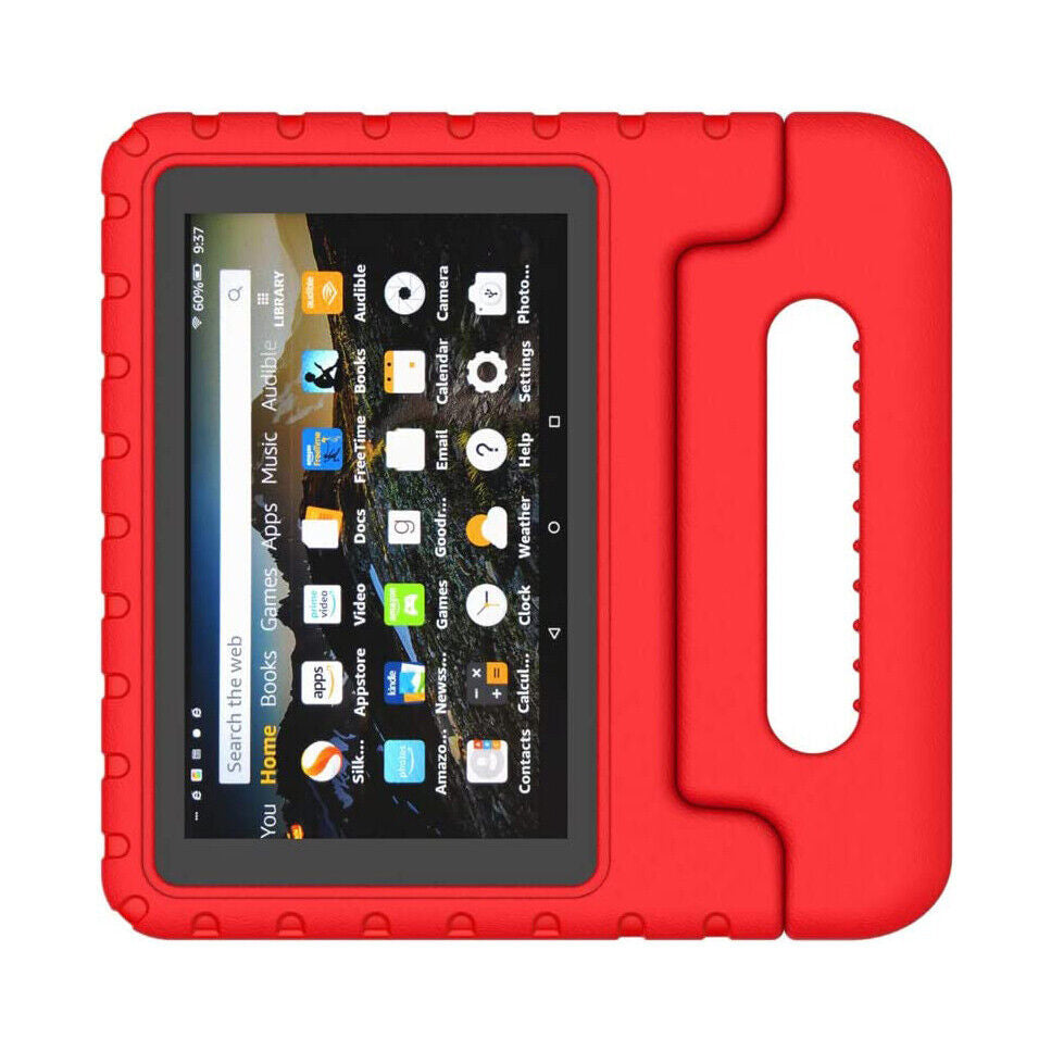For Amazon Fire 7 2022 12th Gen Kids Case Shockproof Cover With Stand - Red-First Help Tech