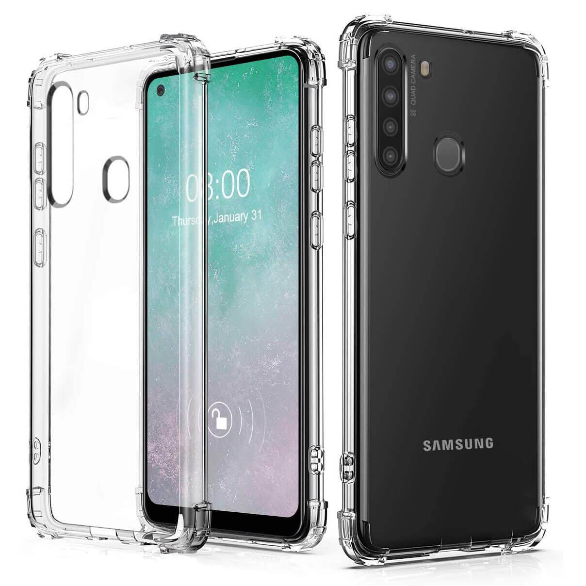 Clear Soft TPU Cover For Samsung Galaxy A21 ShockProof Case