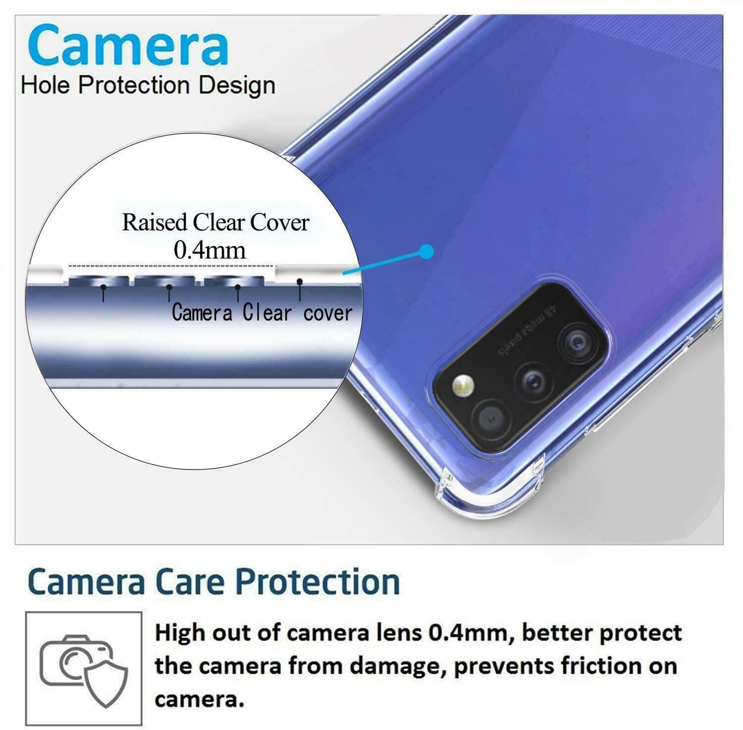 Clear Soft TPU Cover For Samsung Galaxy A41 ShockProof Case