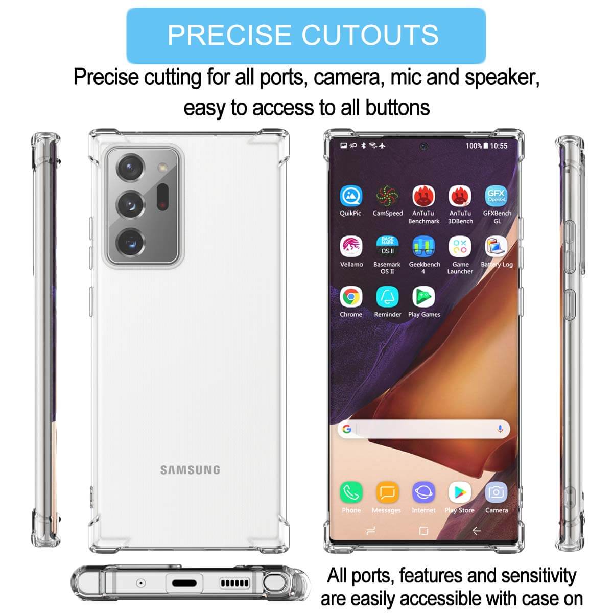 Clear Soft TPU Cover For Samsung Galaxy Note 20 Ultra / Note 20 Ultra 5G ShockProof Case