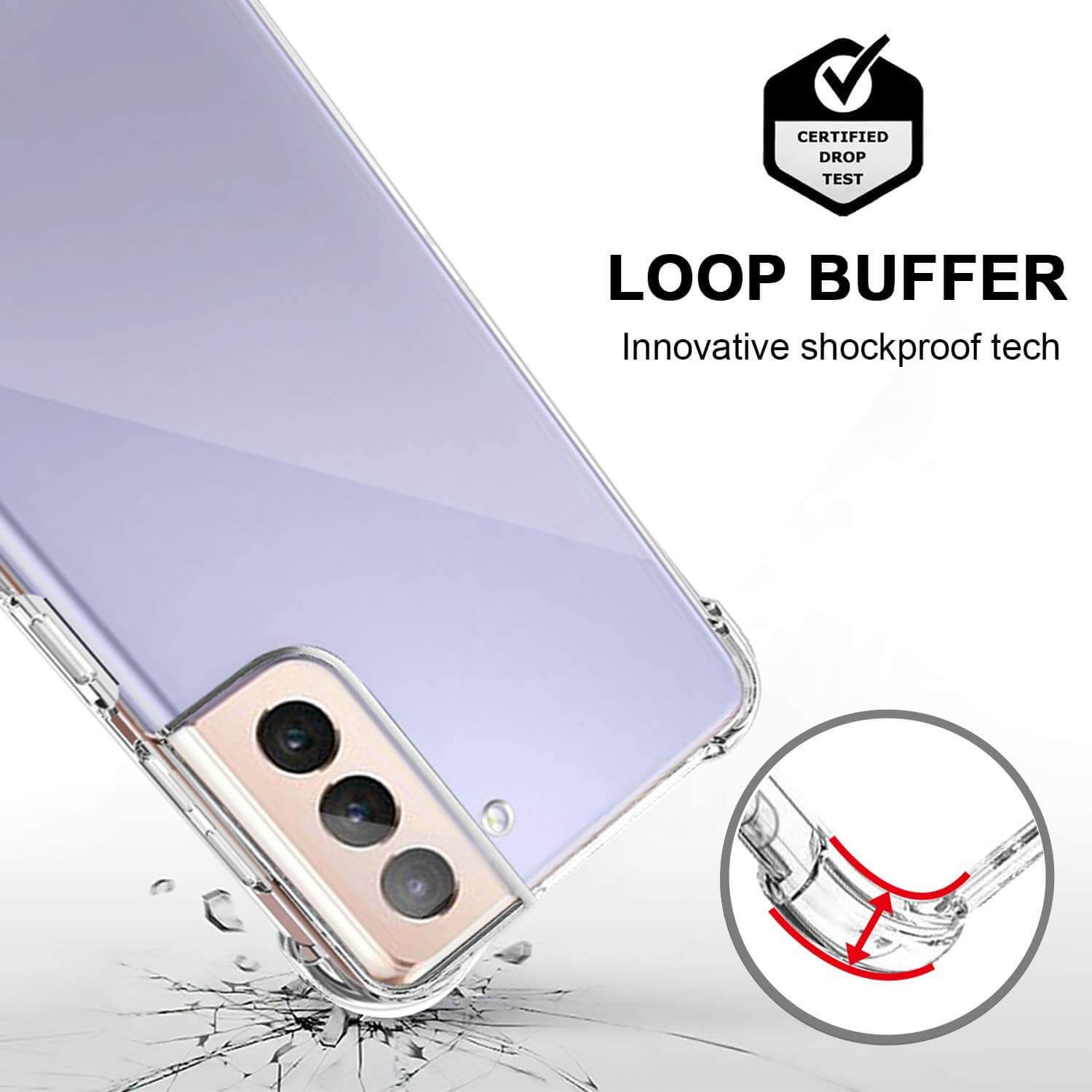 Clear Soft TPU Cover For Samsung Galaxy S21 Plus ShockProof Case