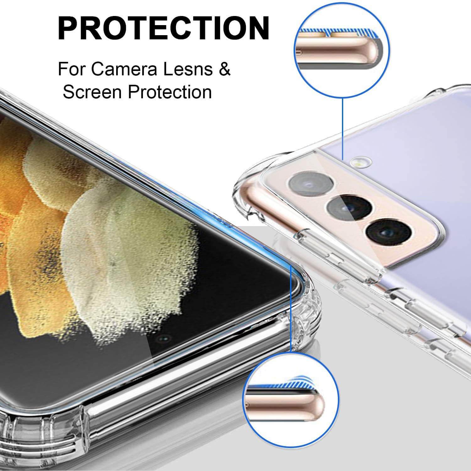 Clear Soft TPU Cover For Samsung Galaxy S21 Plus ShockProof Case