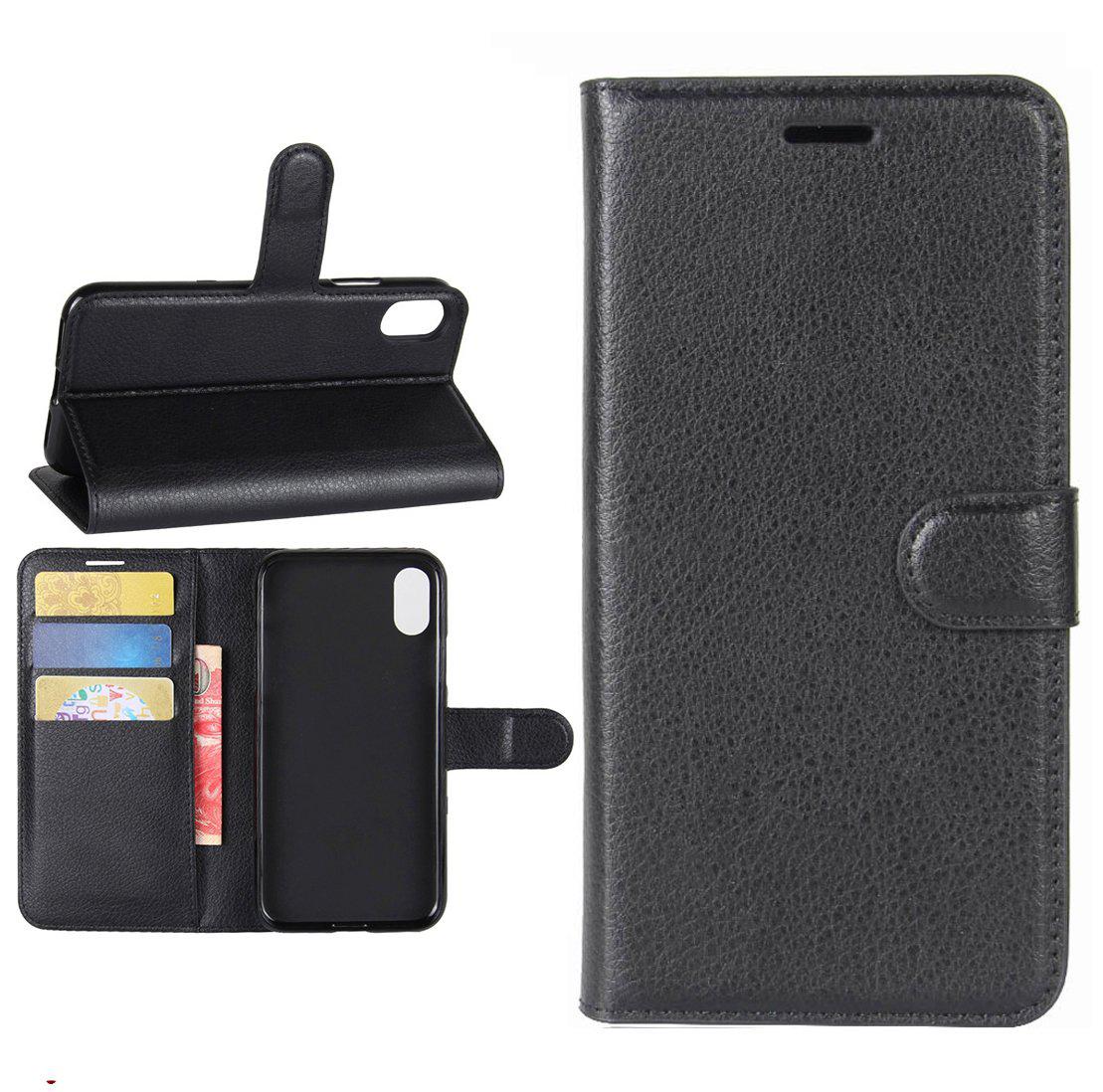 For Apple iPhone XR Wallet Case Cover PU Leather Holder Card Slots Black