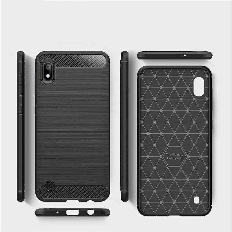 For Samsung Galaxy A10 / M10 Carbon Fibre Design Case TPU Cover - Black