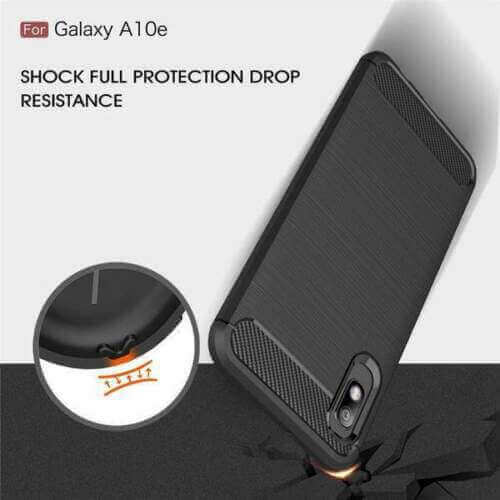 For Samsung Galaxy A10e Carbon Fibre Design Case TPU Cover - Black