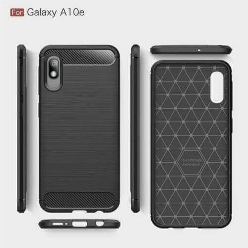 For Samsung Galaxy A10e Carbon Fibre Design Case TPU Cover - Black