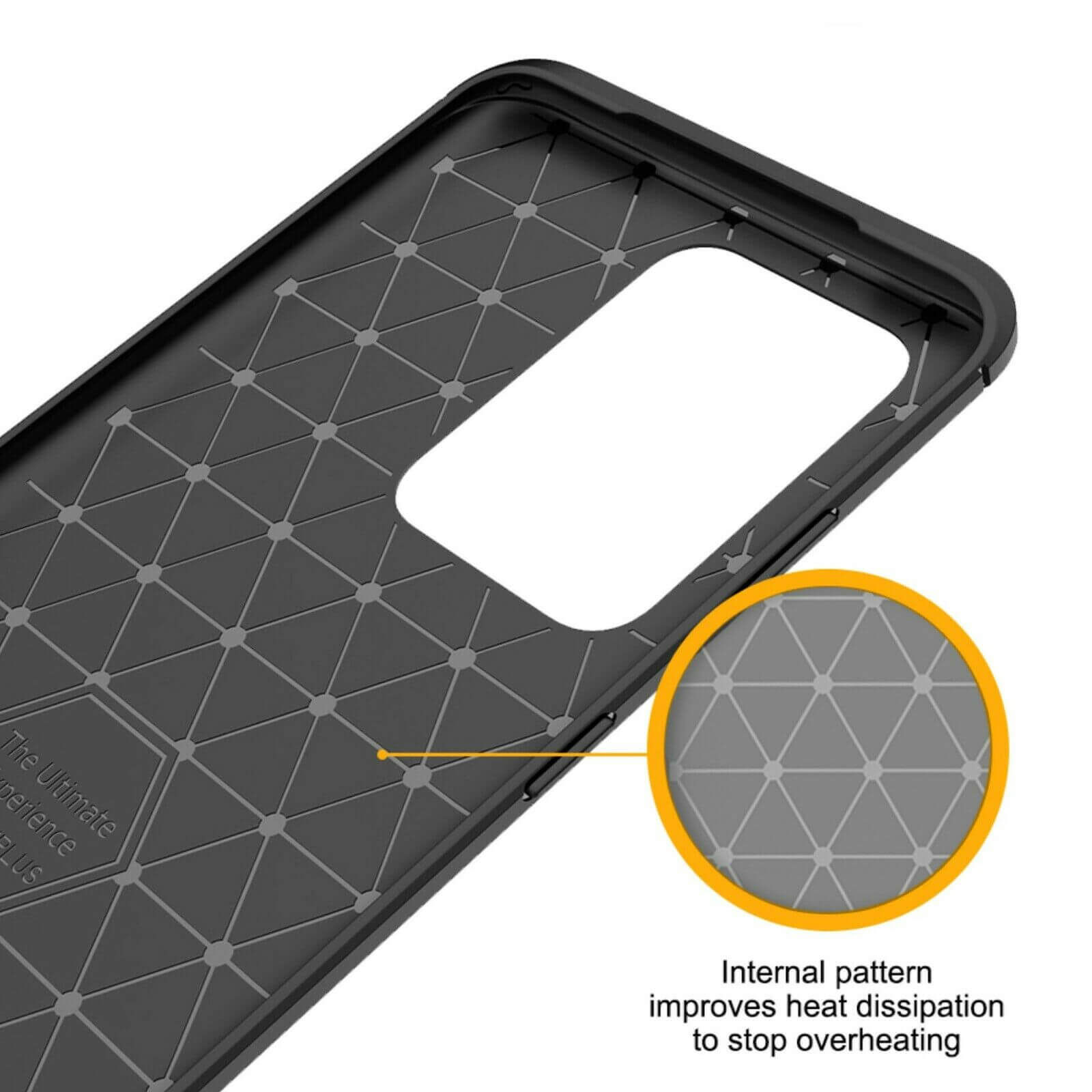 For Samsung Galaxy S20 Ultra / S20 Ultra 5G Carbon Fibre Design Case TPU Cover - Black