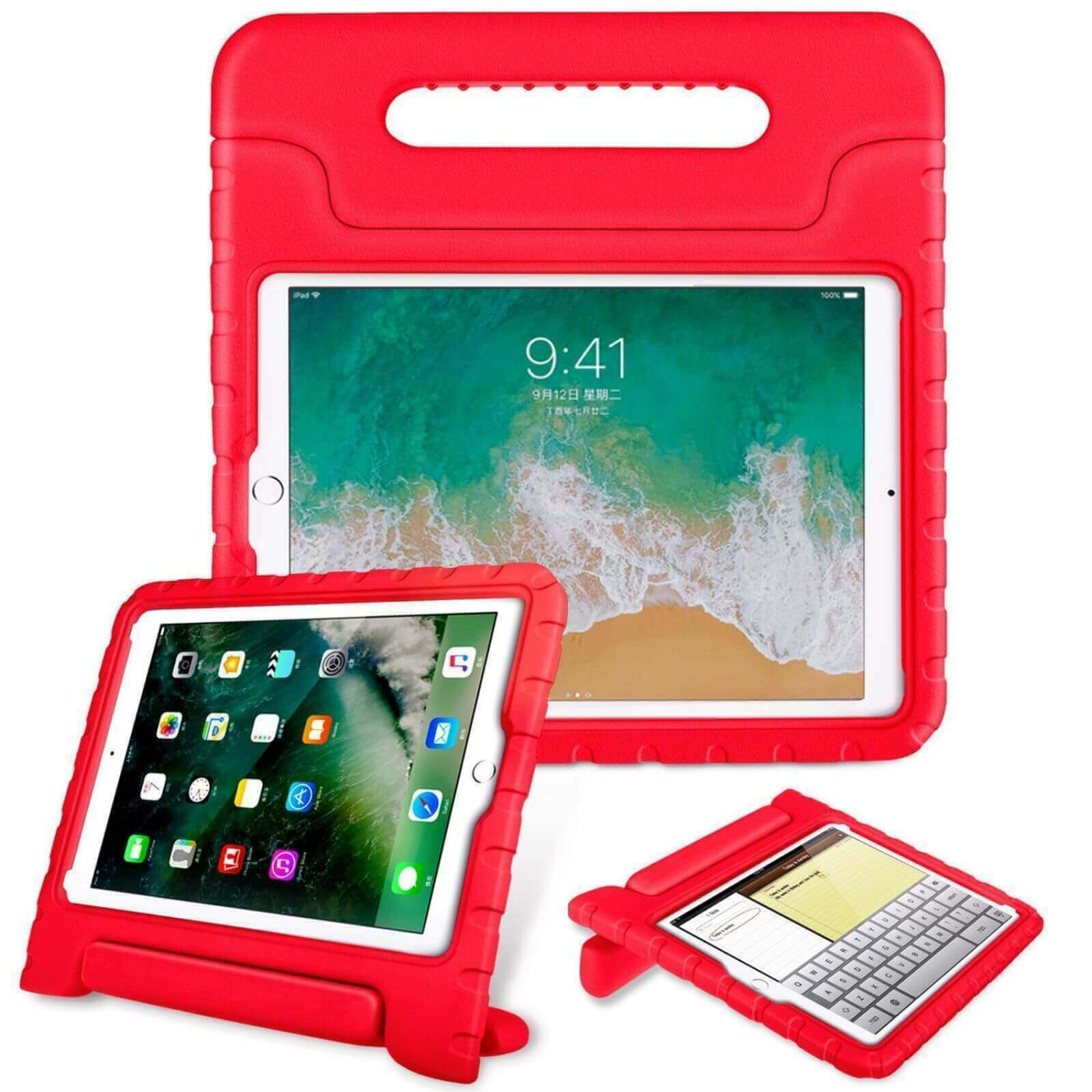 For Apple iPad 9.7" 2017 / 2018 Kids Case Shockproof Cover With Stand Red