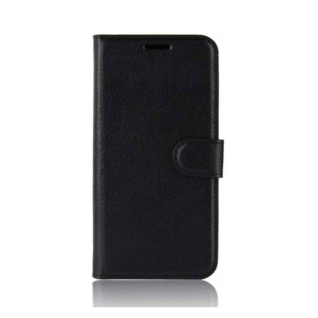 For Samsung Galaxy A20s Wallet Case Cover PU Leather Black