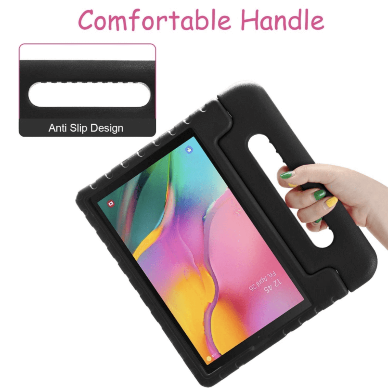 For Samsung Galaxy Tab A 10.1" 2019 Kids Case Shockproof Cover With Stand Black
