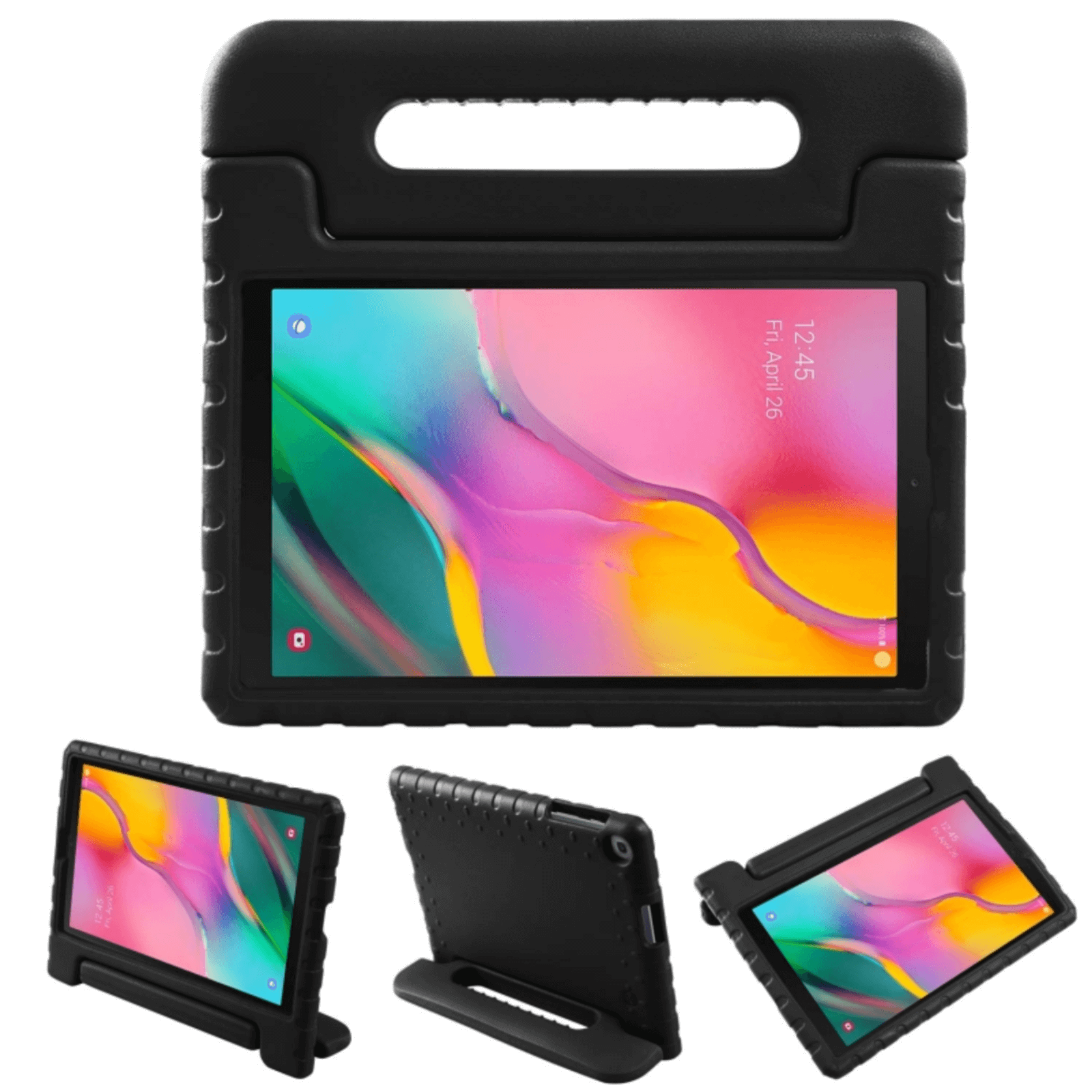 For Samsung Galaxy Tab A 8.0" 2019 Kids Case Shockproof Cover With Stand Black