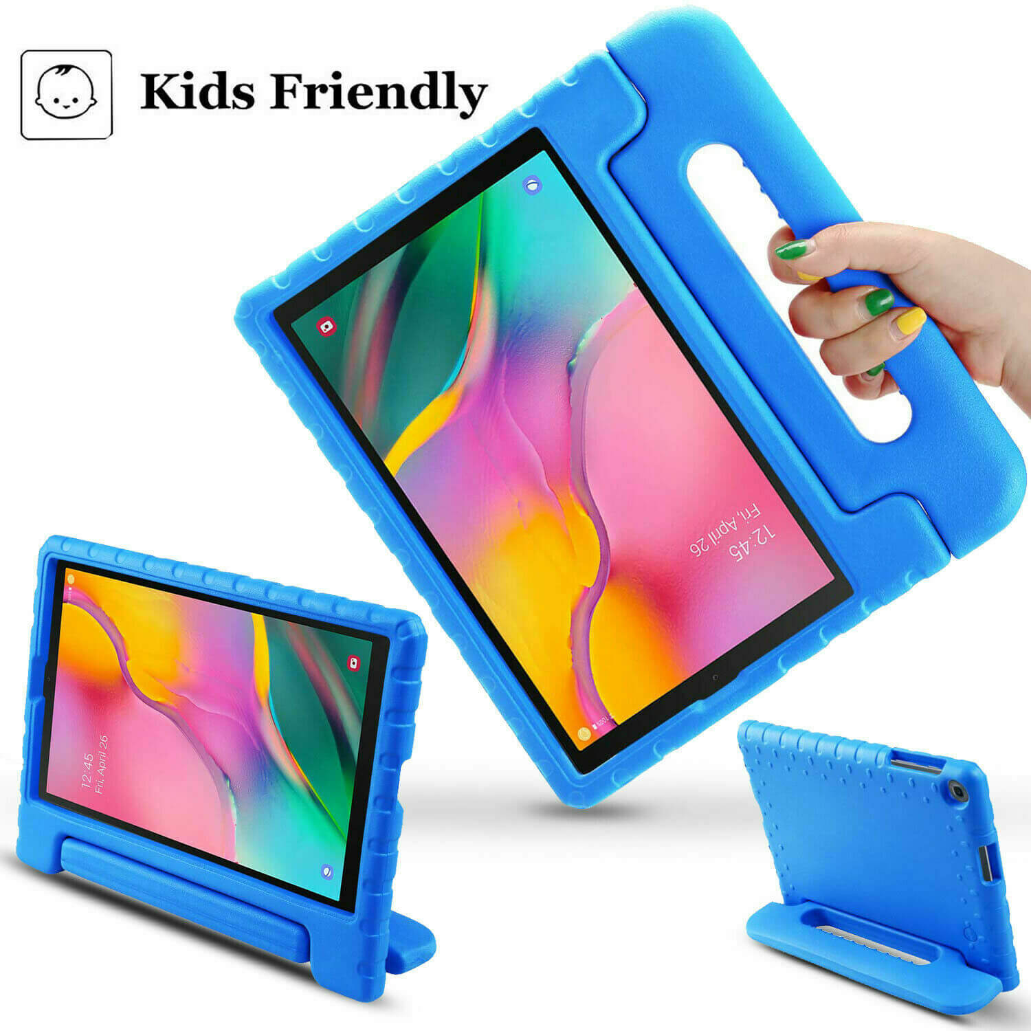 For Samsung Galaxy Tab A 8.0" 2019 Kids Case Shockproof Cover With Stand Blue