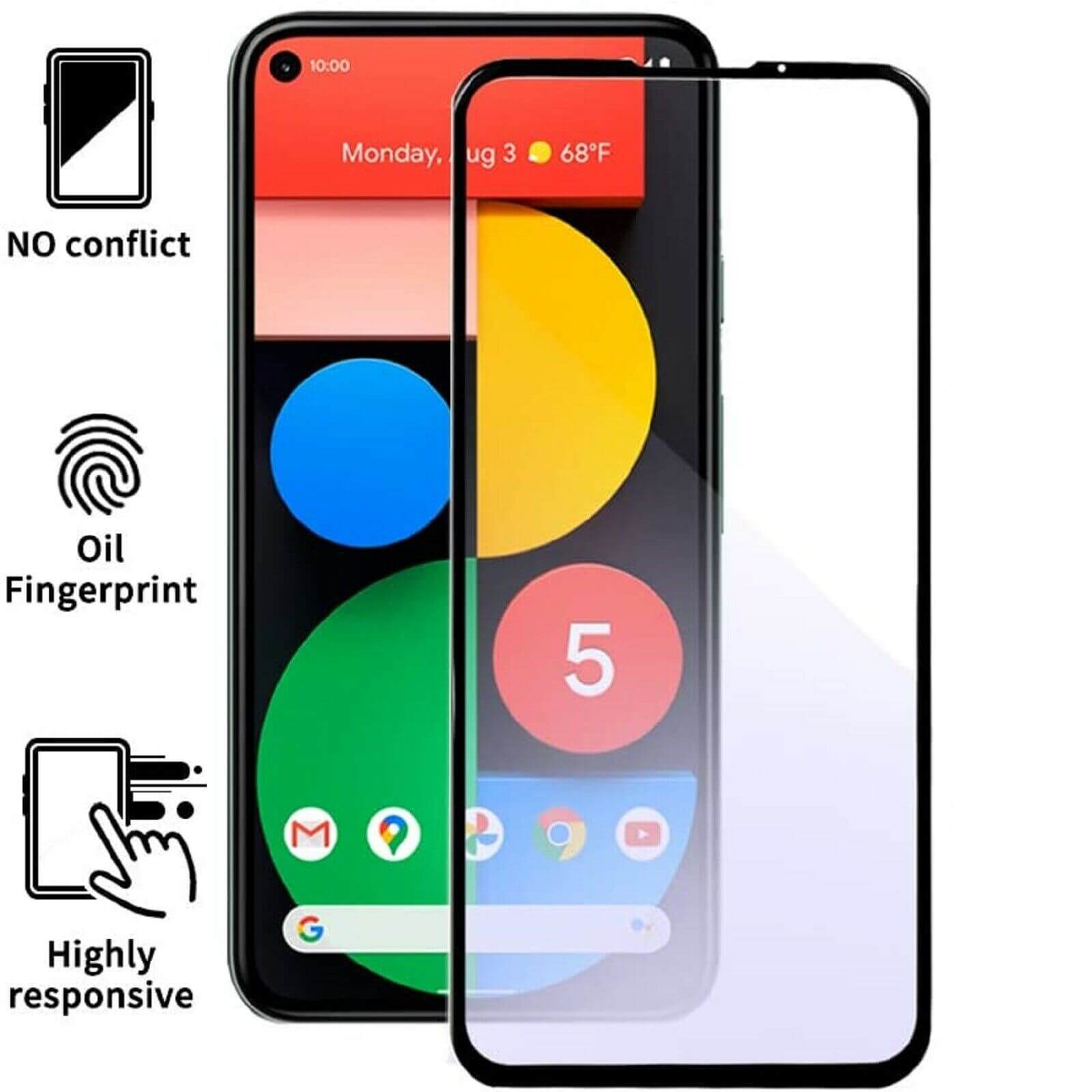 For Google Pixel 5 Full Coverage 9D Tempered Glass