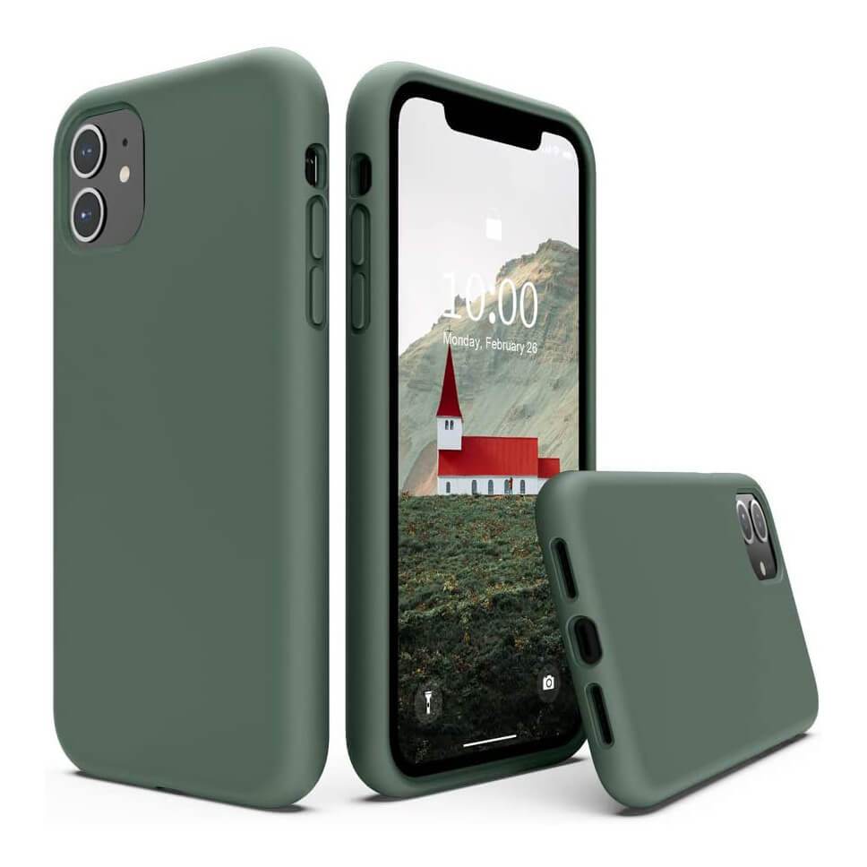 Liquid Silicone Case For Apple iPhone 11 Luxury Thin Phone Cover Green
