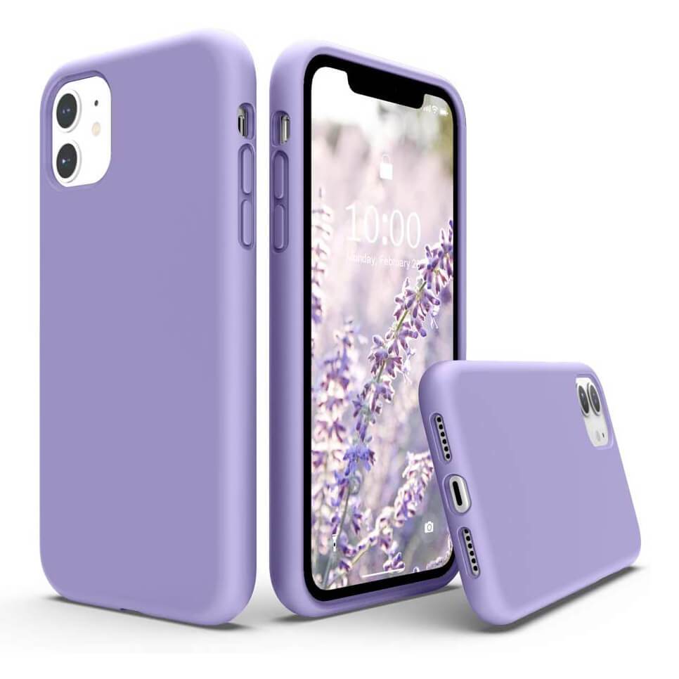 Liquid Silicone Case For Apple iPhone 11 Luxury Thin Phone Cover Lilac Purple