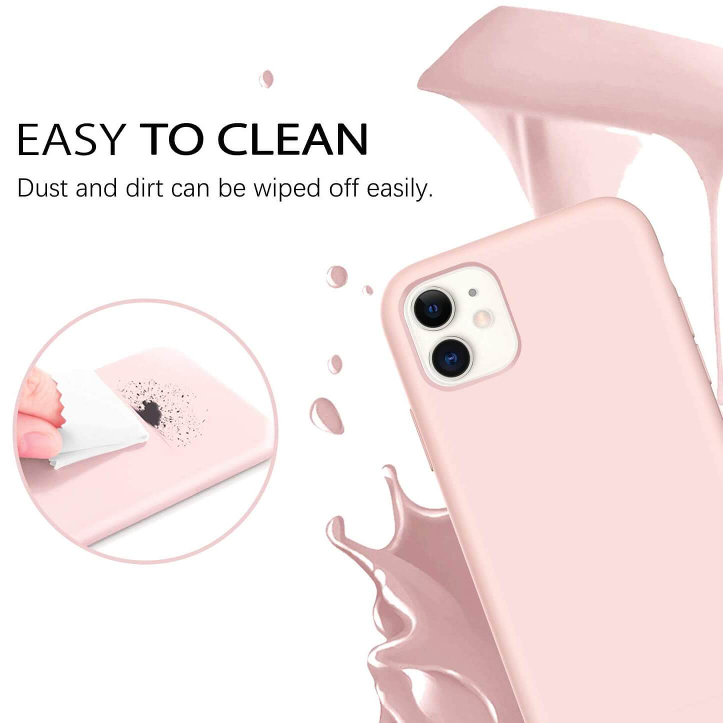Liquid Silicone Case For Apple iPhone 11 Luxury Thin Phone Cover Pink Sand