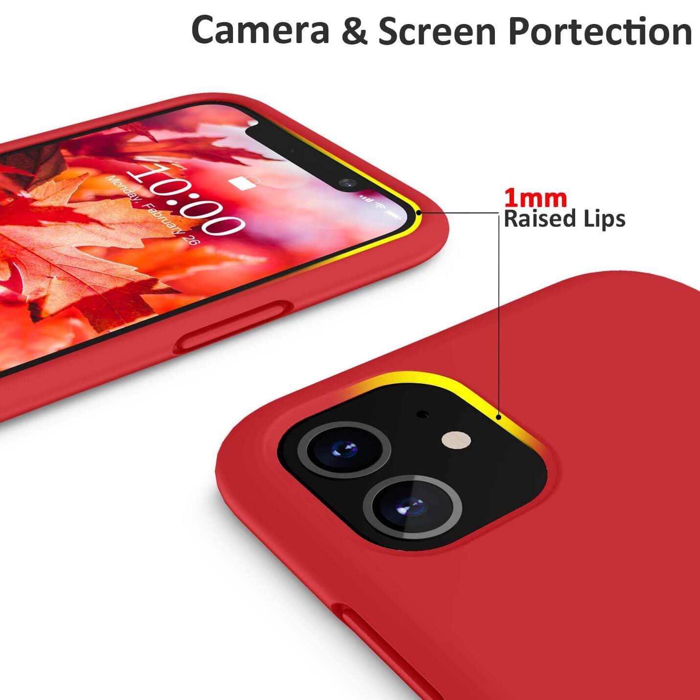 Liquid Silicone Case For Apple iPhone 11 Luxury Thin Phone Cover Red