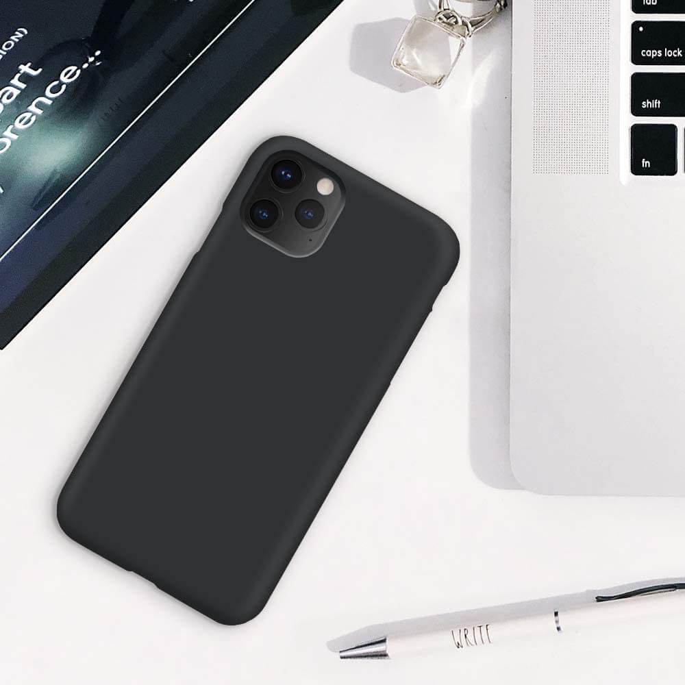 Liquid Silicone Case For Apple iPhone 11 Pro Luxury Thin Phone Cover Black