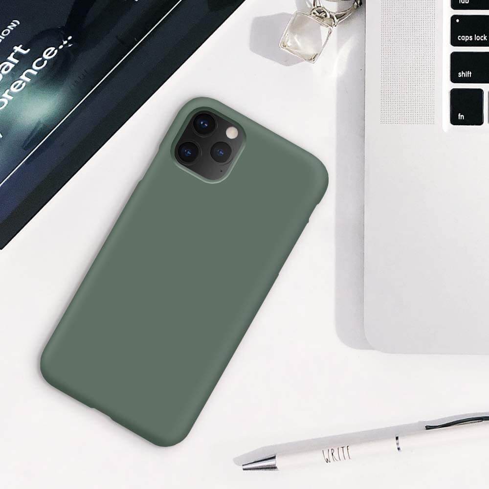 Liquid Silicone Case For Apple iPhone 11 Pro Luxury Thin Phone Cover Green