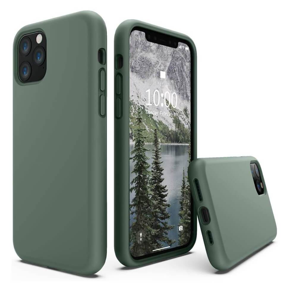 Liquid Silicone Case For Apple iPhone 11 Pro Max Luxury Thin Phone Cover Green