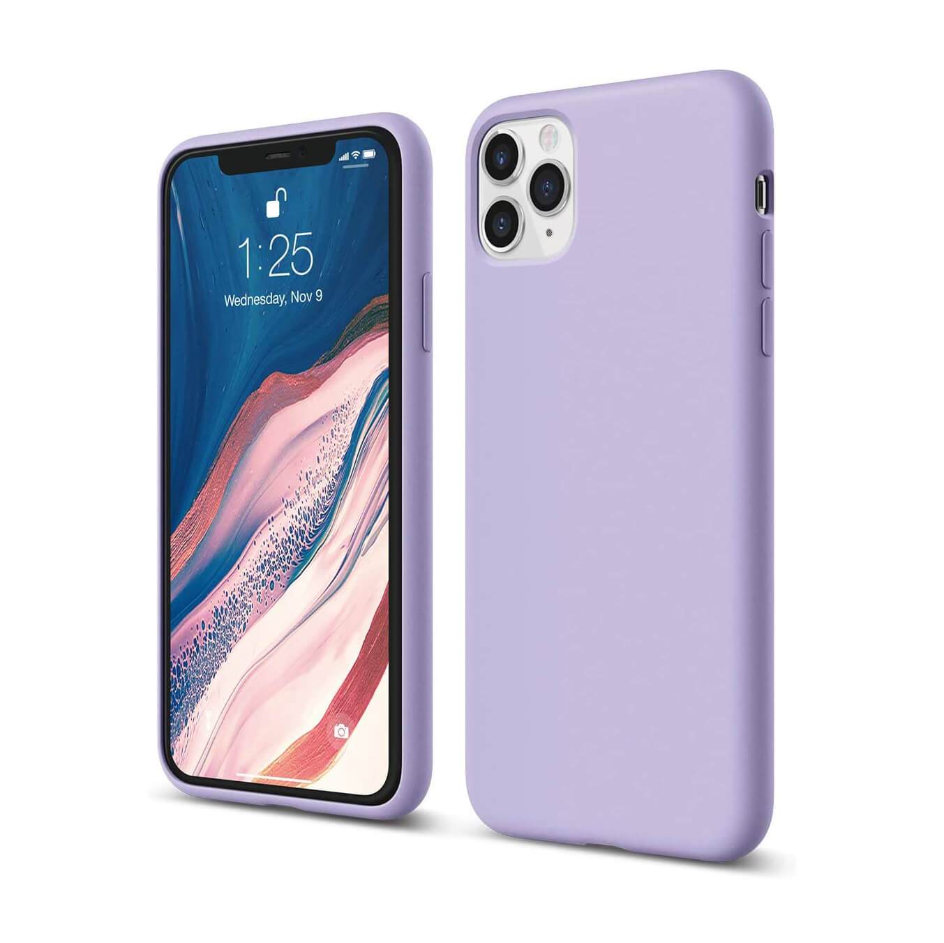 Liquid Silicone Case For Apple iPhone 11 Pro Max Luxury Thin Phone Cover Lilac Purple