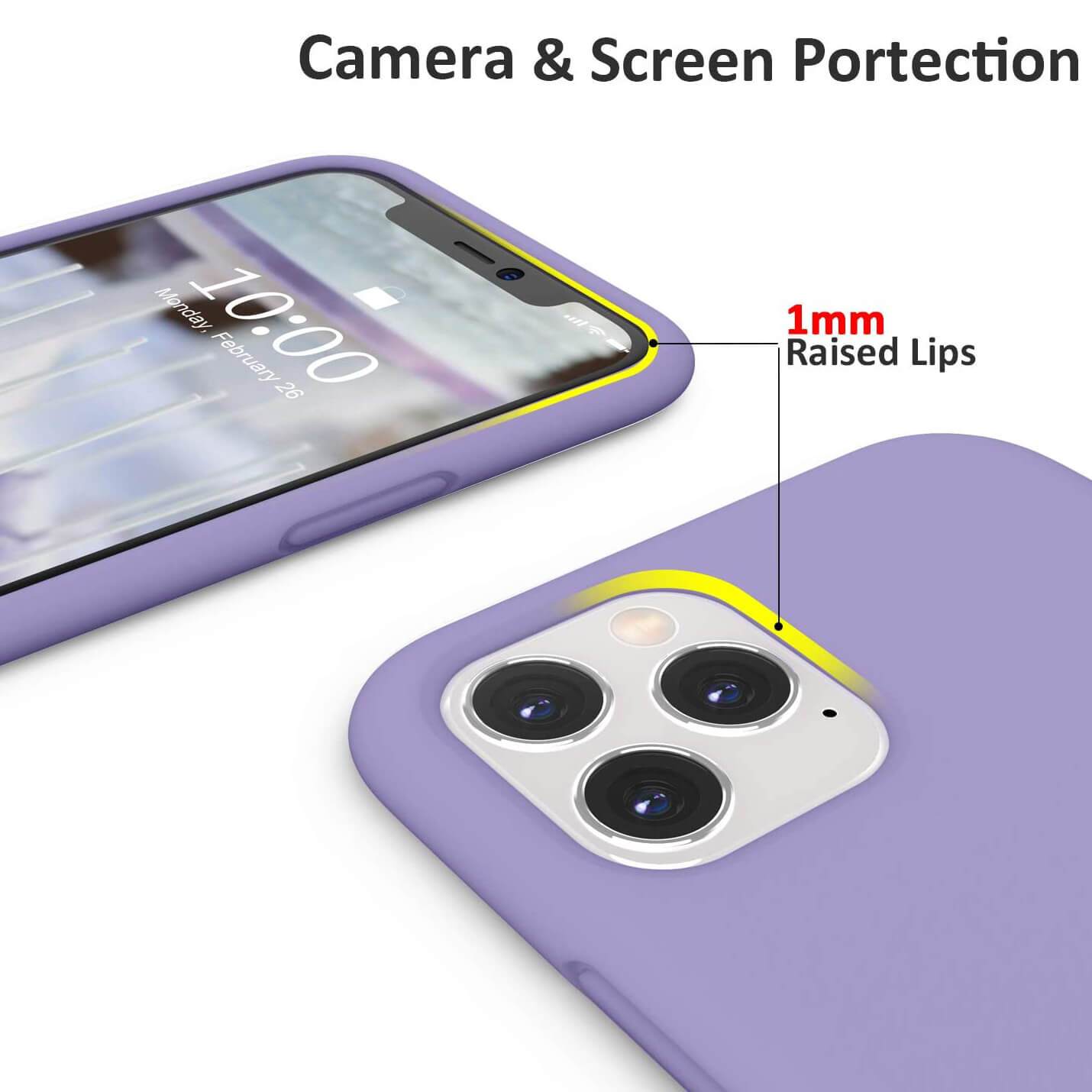 Liquid Silicone Case For Apple iPhone 11 Pro Max Luxury Thin Phone Cover Lilac Purple