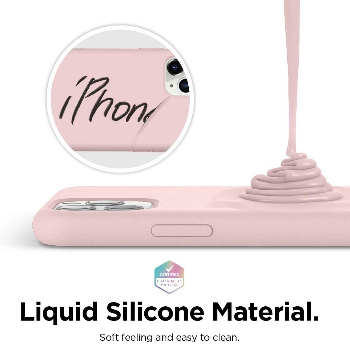 Liquid Silicone Case For Apple iPhone 11 Pro Max Luxury Thin Phone Cover Pink Sand