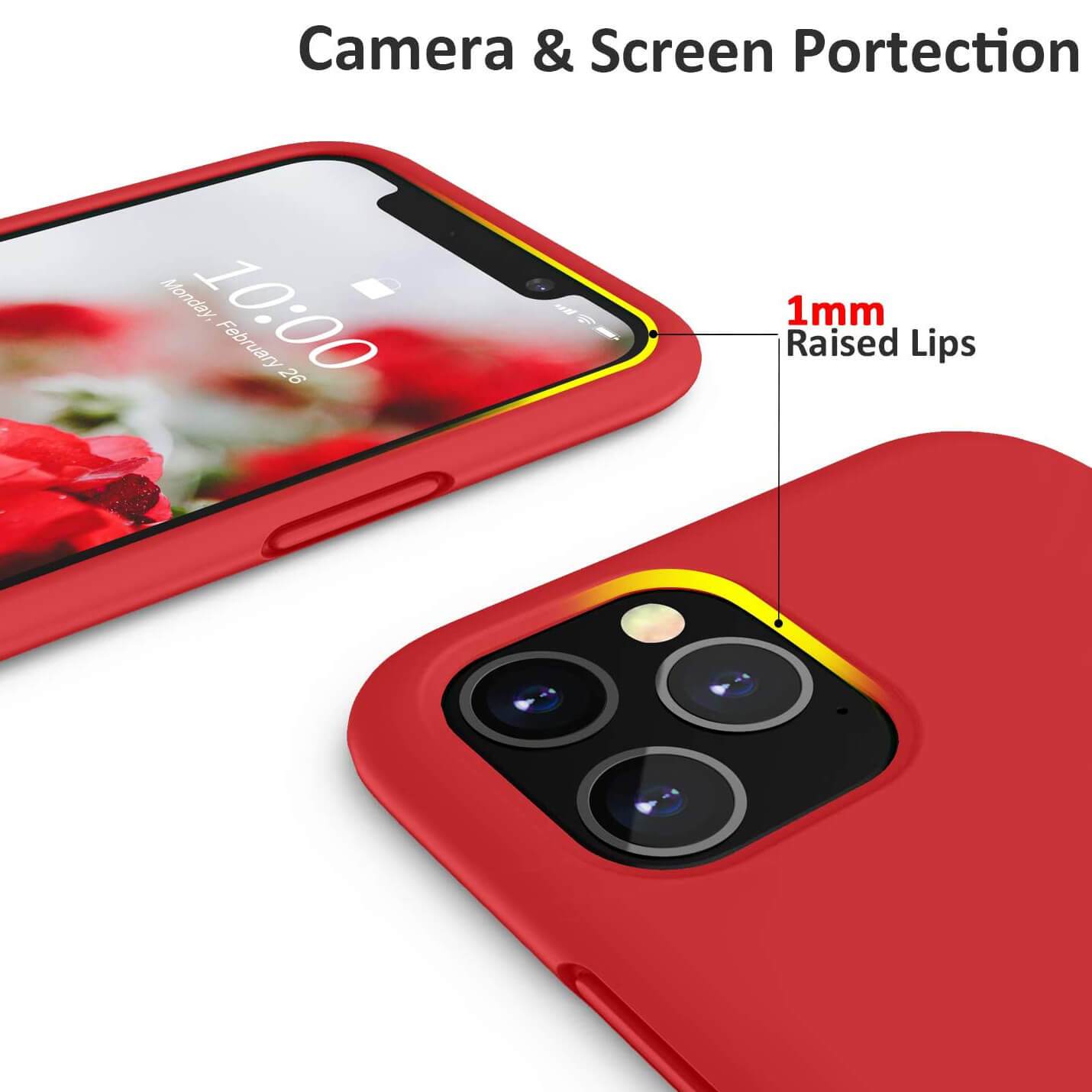 Liquid Silicone Case For Apple iPhone 11 Pro Max Luxury Thin Phone Cover Red