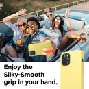 Liquid Silicone Case For Apple iPhone 12 / 12 Pro Luxury Thin Phone Cover Yellow