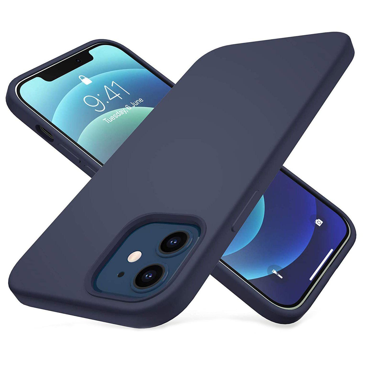 Liquid Silicone Case For Apple iPhone 12 Mini Luxury Thin Phone Cover Blue