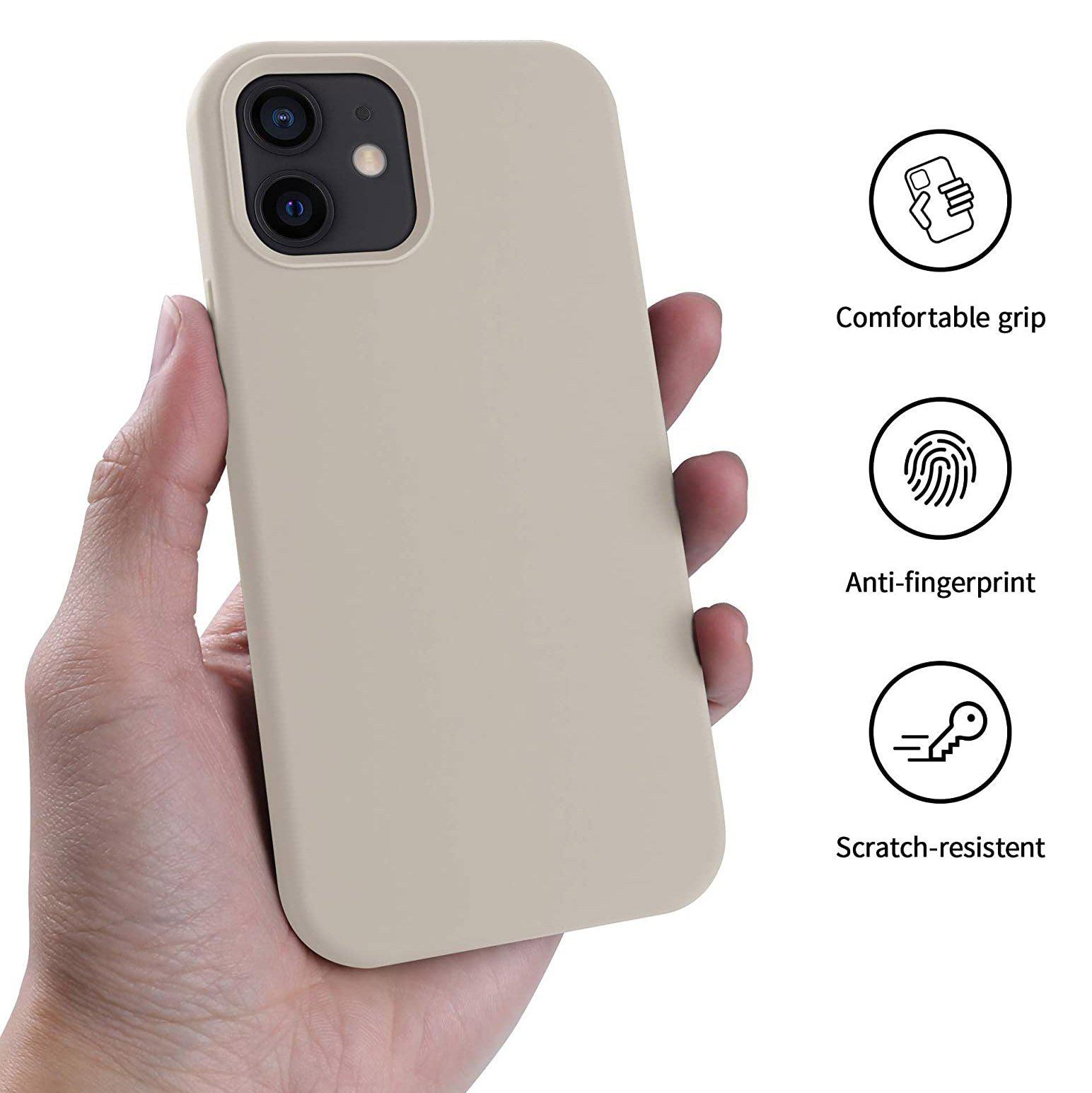 Liquid Silicone Case For Apple iPhone 12 Mini Luxury Thin Phone Cover Grey
