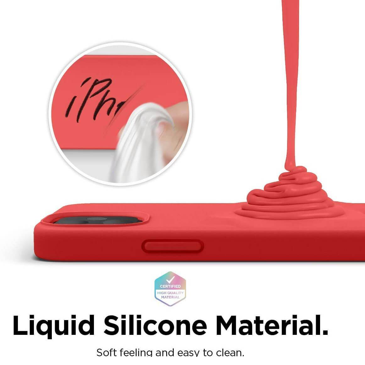 Liquid Silicone Case For Apple iPhone 12 Mini Luxury Thin Phone Cover Red