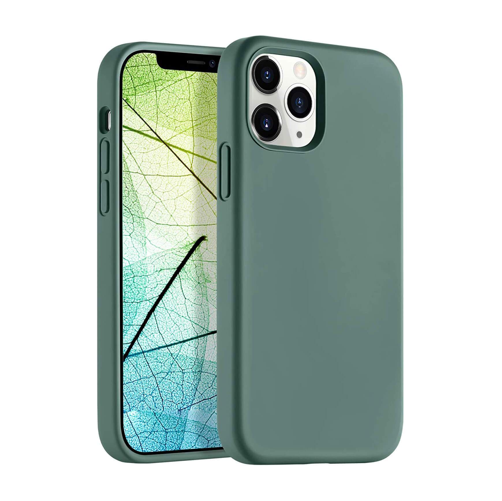 Liquid Silicone Case For Apple iPhone 12 Pro Max Luxury Thin Phone Cover Green