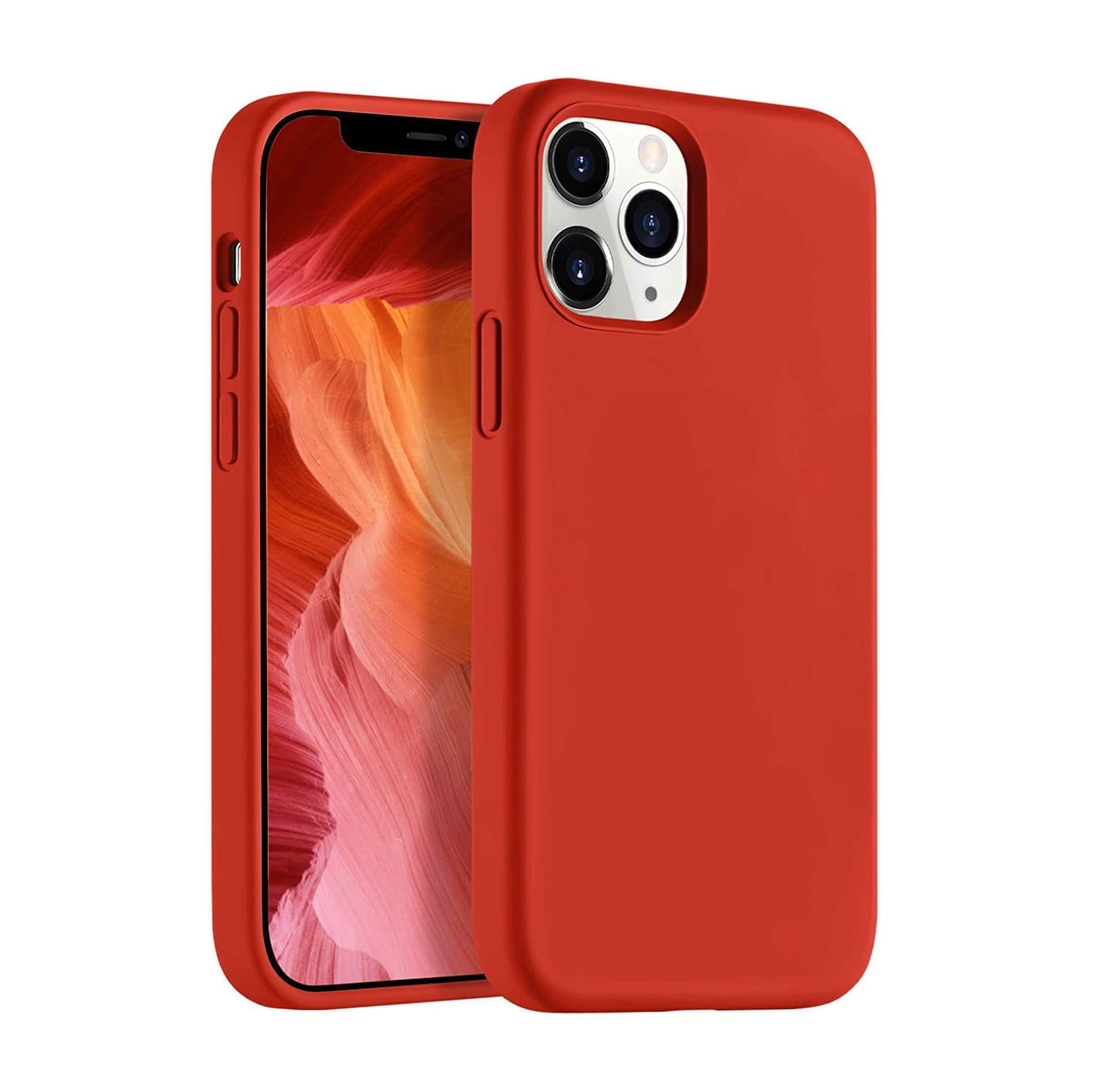 Liquid Silicone Case For Apple iPhone 12 Pro Max Luxury Thin Phone Cover Red