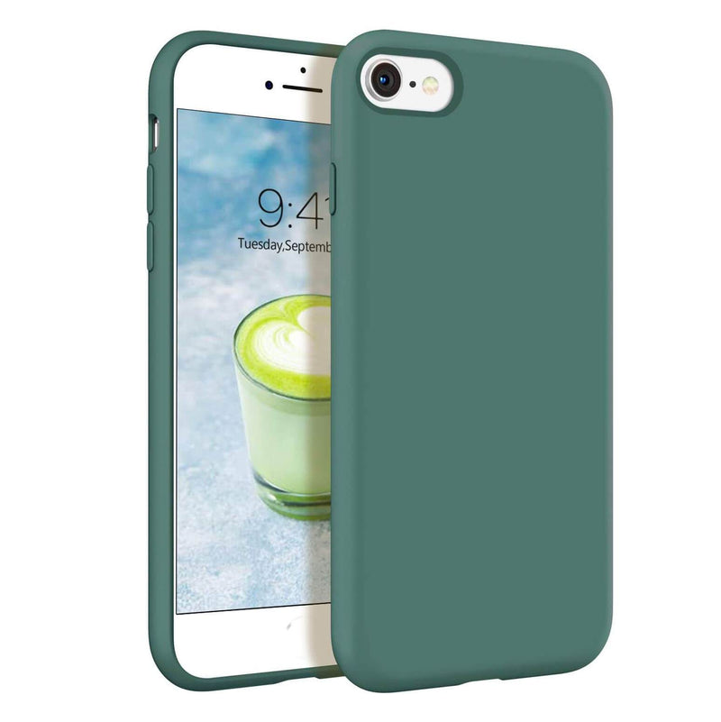 Liquid Silicone Case For Apple iPhone 7 / 8 Luxury Thin Phone Cover Green