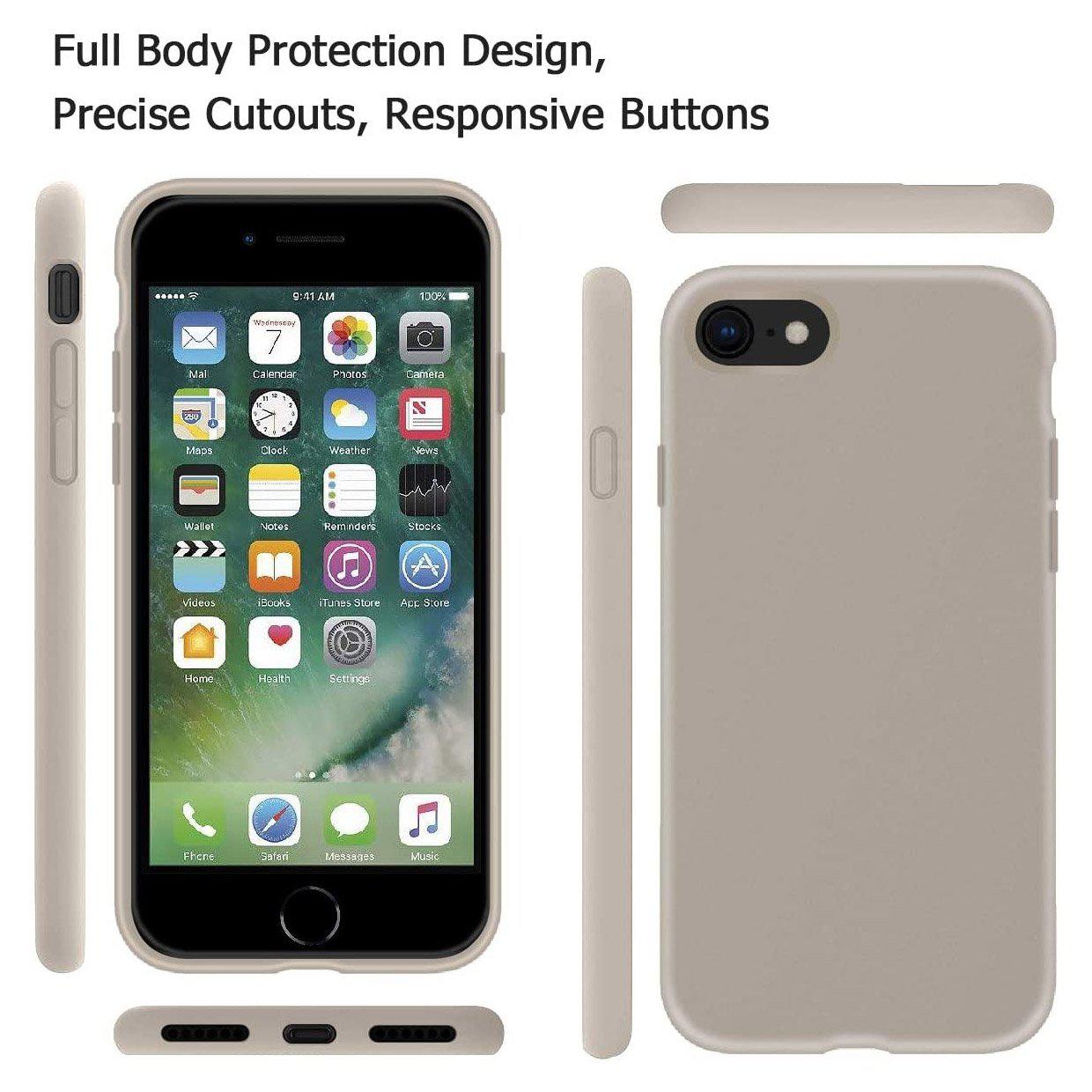 Liquid Silicone Case For Apple iPhone 7 / 8 Luxury Thin Phone Cover Grey