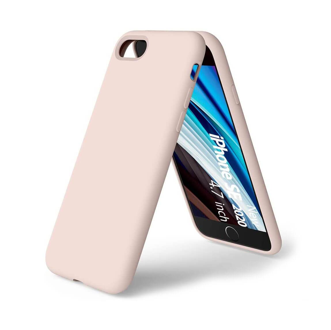 Liquid Silicone Case For Apple iPhone 7 / 8 Luxury Thin Phone Cover Pink