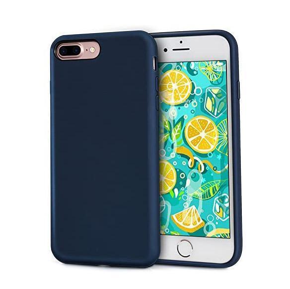 Liquid Silicone Case For Apple iPhone 8 Plus / 7 Plus Luxury Thin Phone Cover Blue