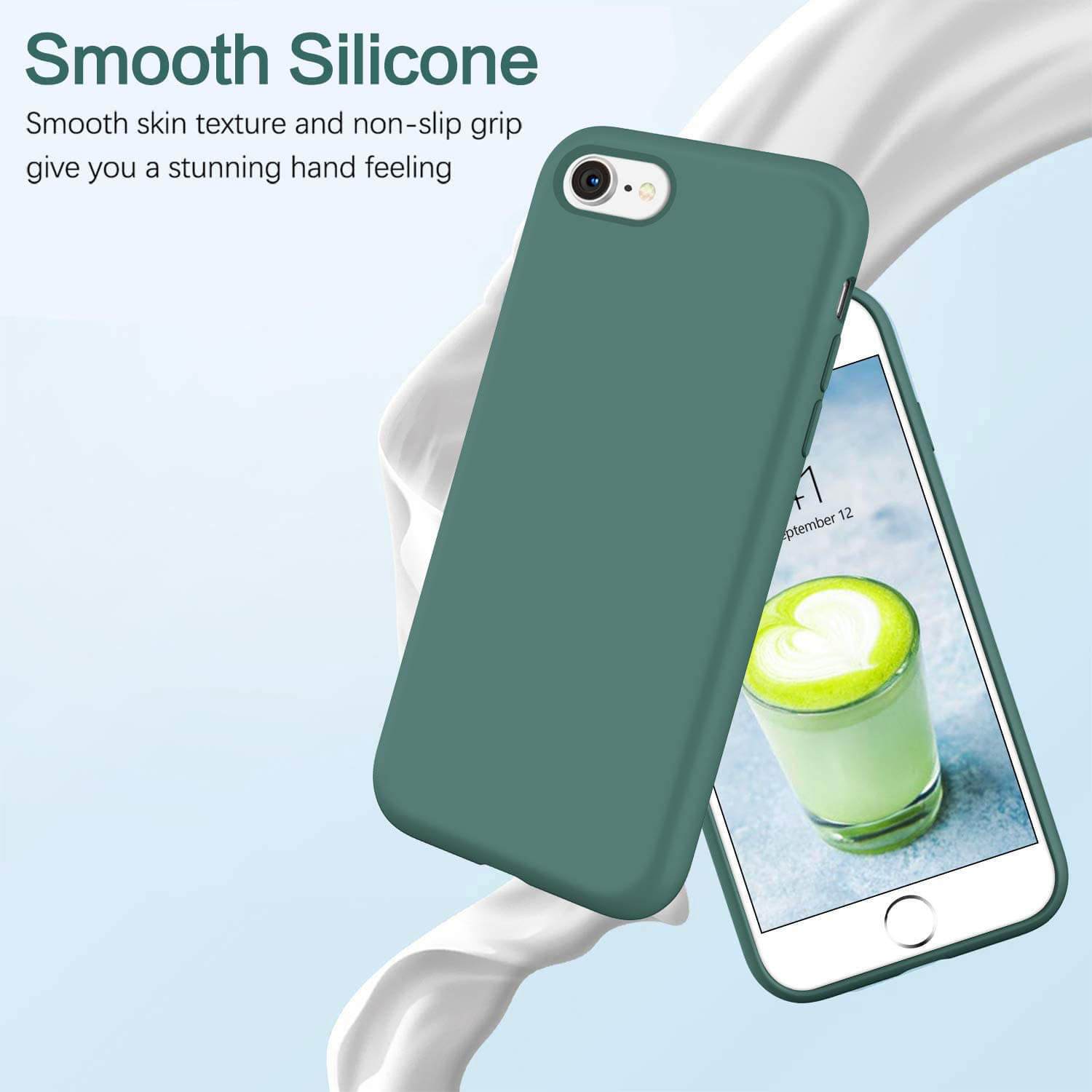 Liquid Silicone Case For Apple iPhone SE 2022 Luxury Thin Phone Cover Green-www.firsthelptech.ie