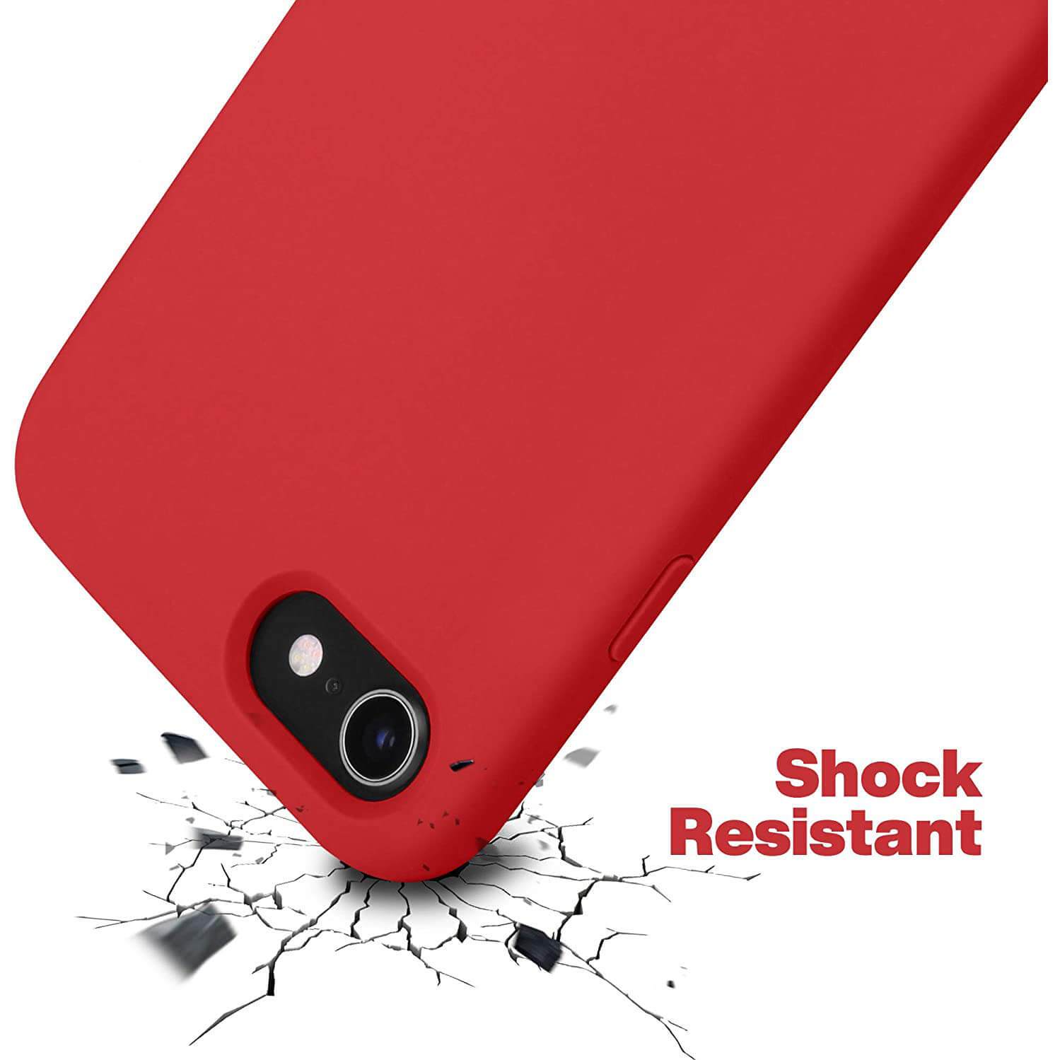 Liquid Silicone Case For Apple iPhone SE 2020 Luxury Thin Phone Cover Red