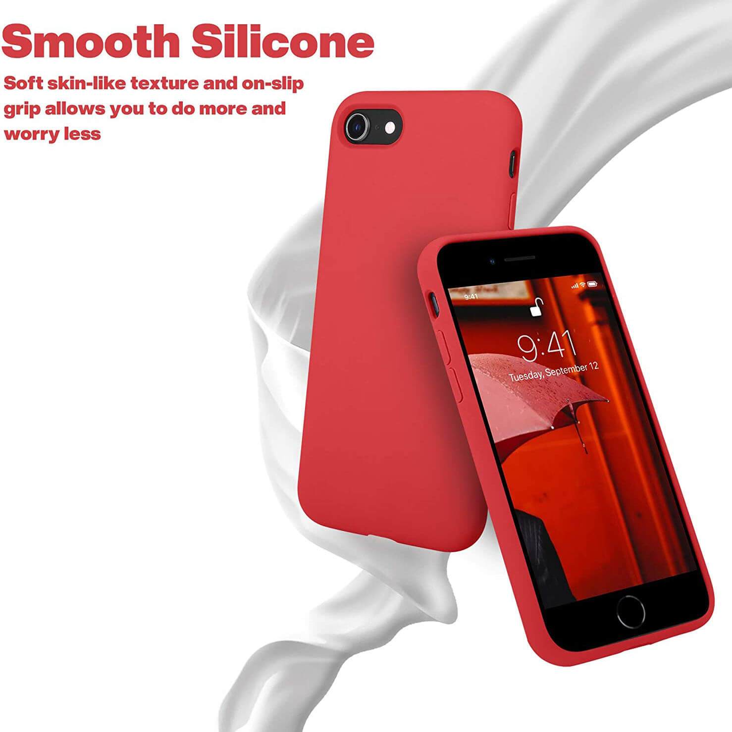 Liquid Silicone Case For Apple iPhone SE 2022 Luxury Thin Phone Cover Red-Apple iPhone Cases & Covers-First Help Tech