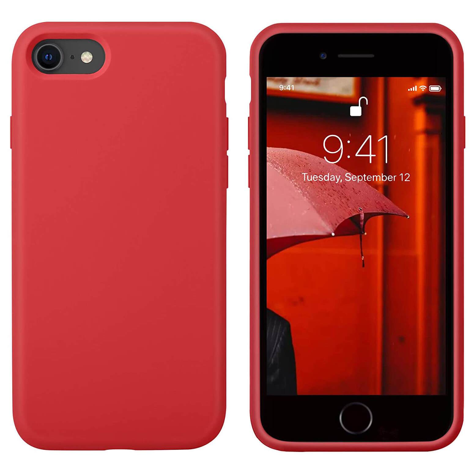 Liquid Silicone Case For Apple iPhone SE 2022 Luxury Thin Phone Cover Red-Apple iPhone Cases & Covers-First Help Tech