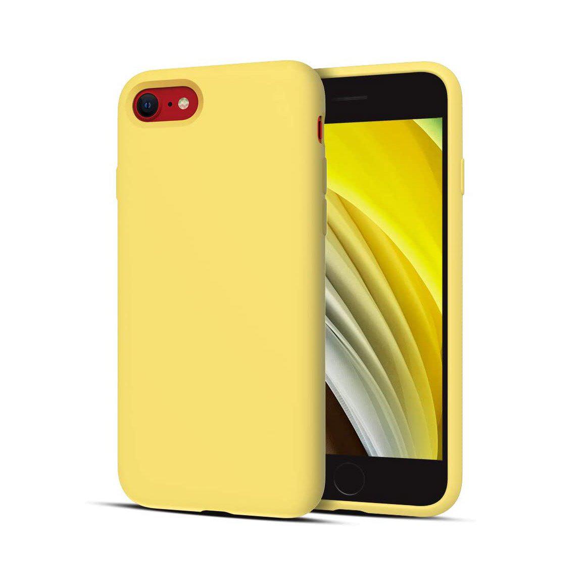 Liquid Silicone Case For Apple iPhone SE 2022 Luxury Thin Phone Cover Yellow-www.firsthelptech.ie