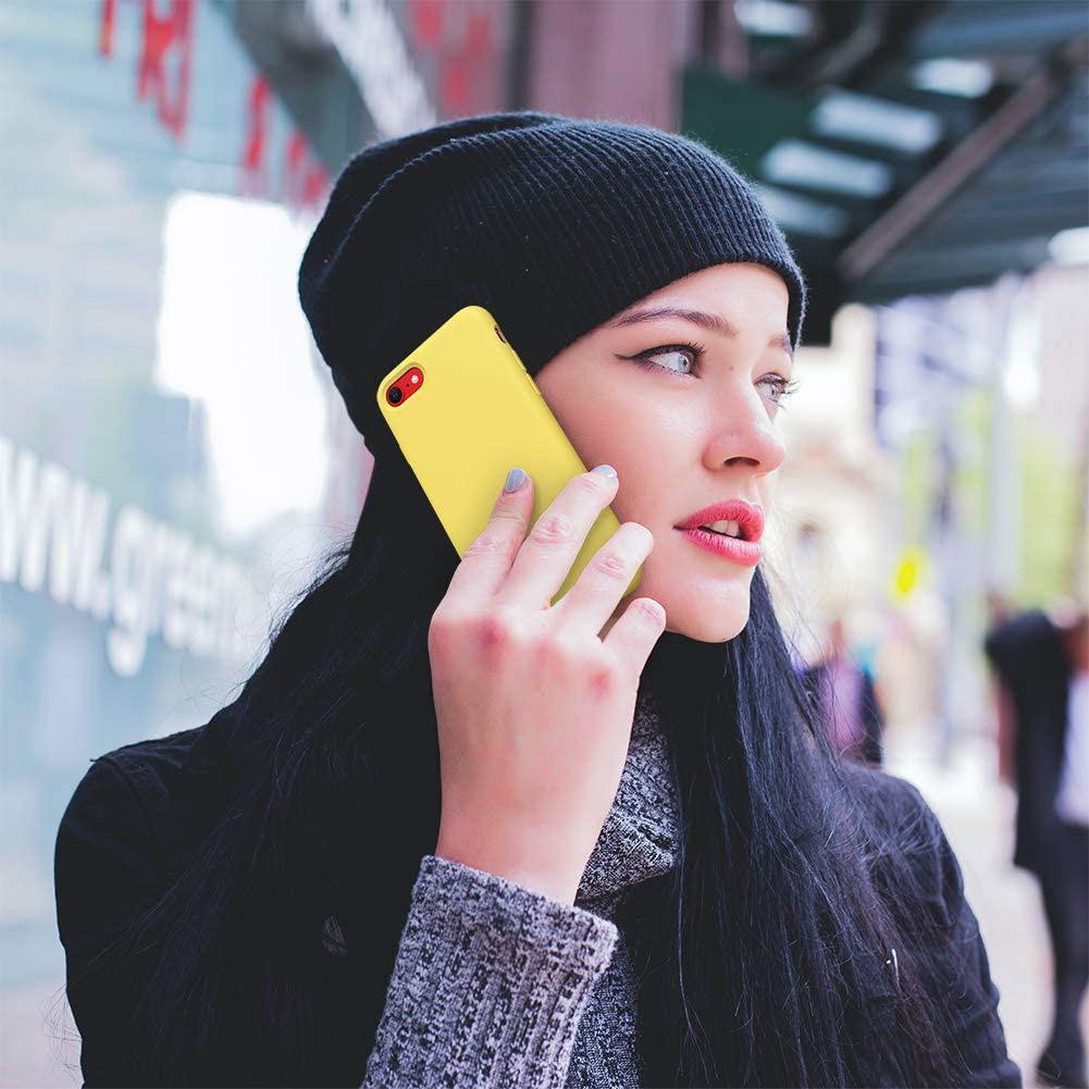 Liquid Silicone Case For Apple iPhone SE 2022 Luxury Thin Phone Cover Yellow-www.firsthelptech.ie