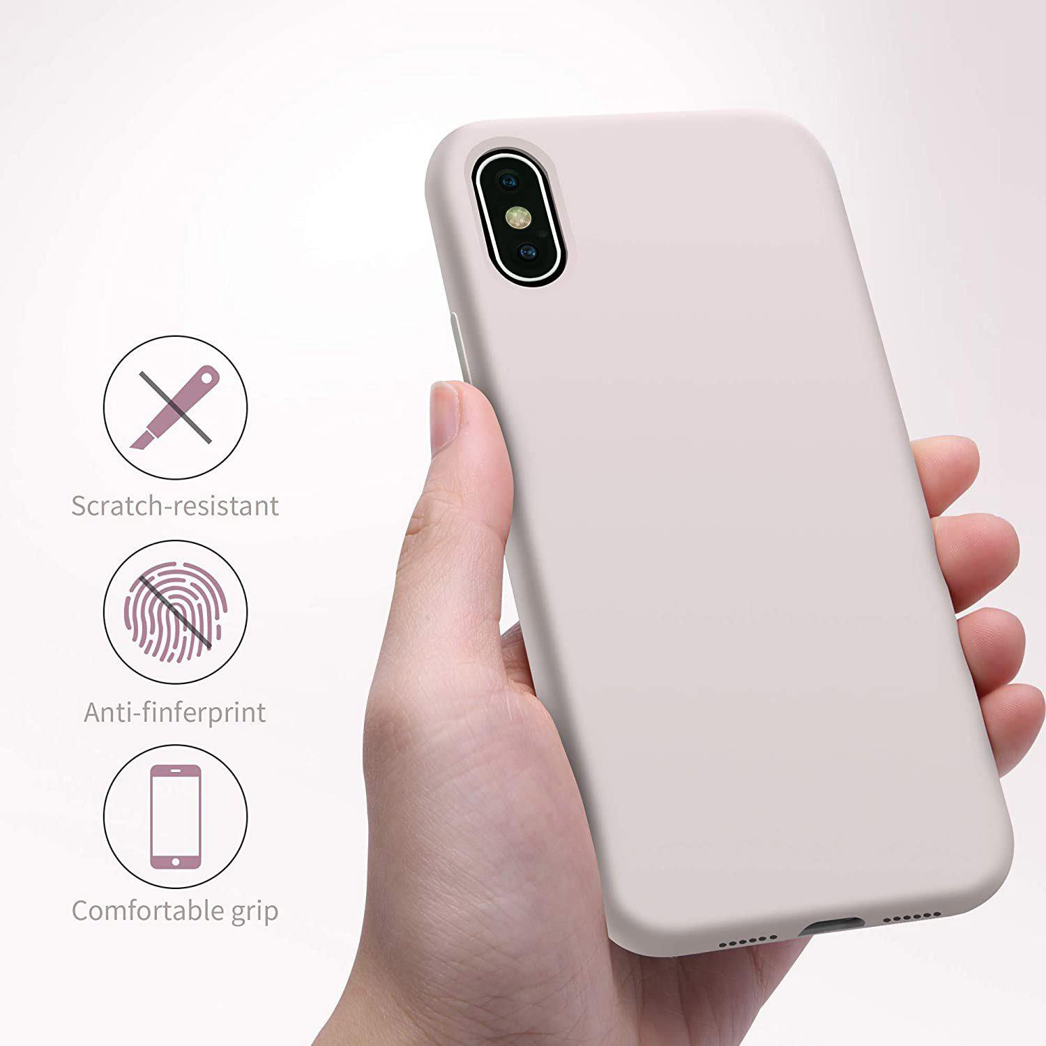 Liquid Silicone Case For Apple iPhone X / XS Luxury Thin Phone Cover Grey