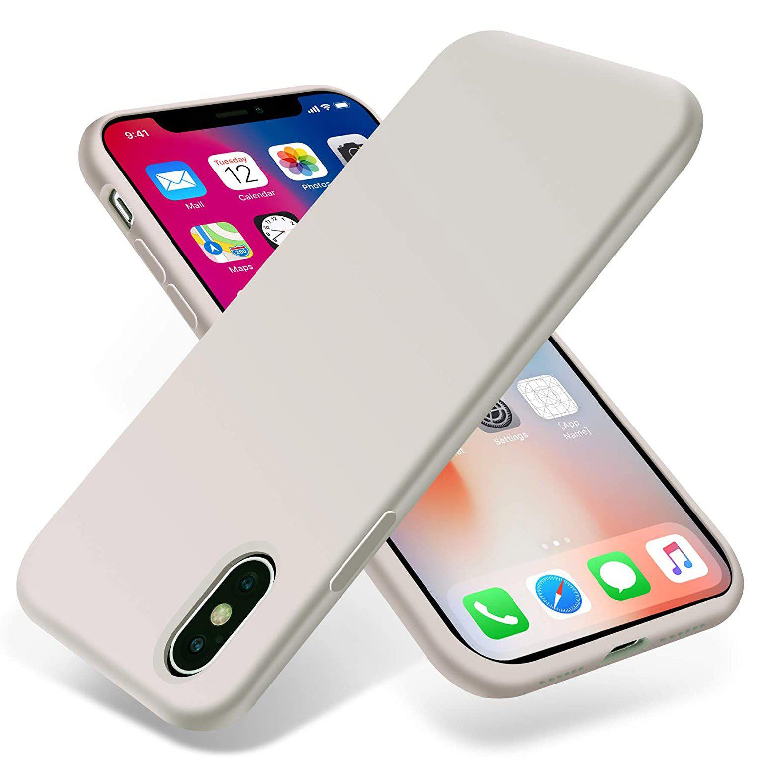 Liquid Silicone Case For Apple iPhone X / XS Luxury Thin Phone Cover Grey
