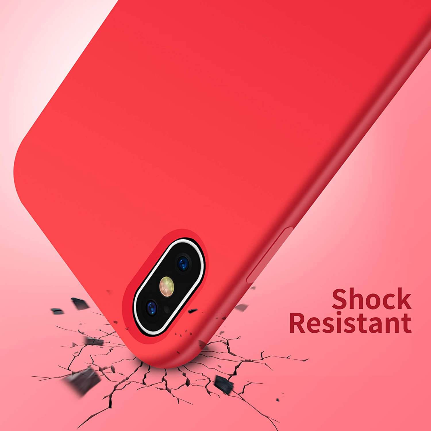 Liquid Silicone Case For Apple iPhone X / XS Luxury Thin Phone Cover Red