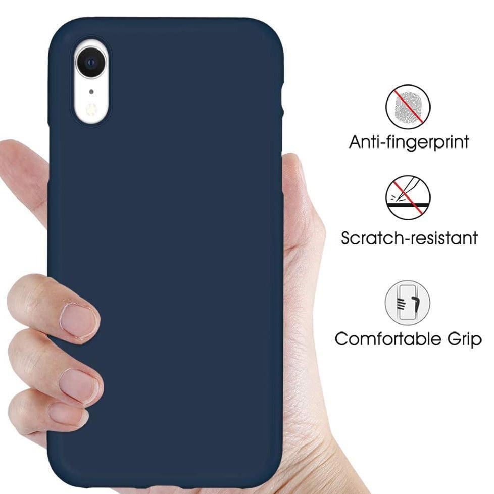 Liquid Silicone Case For Apple iPhone XR Luxury Thin Phone Cover Blue